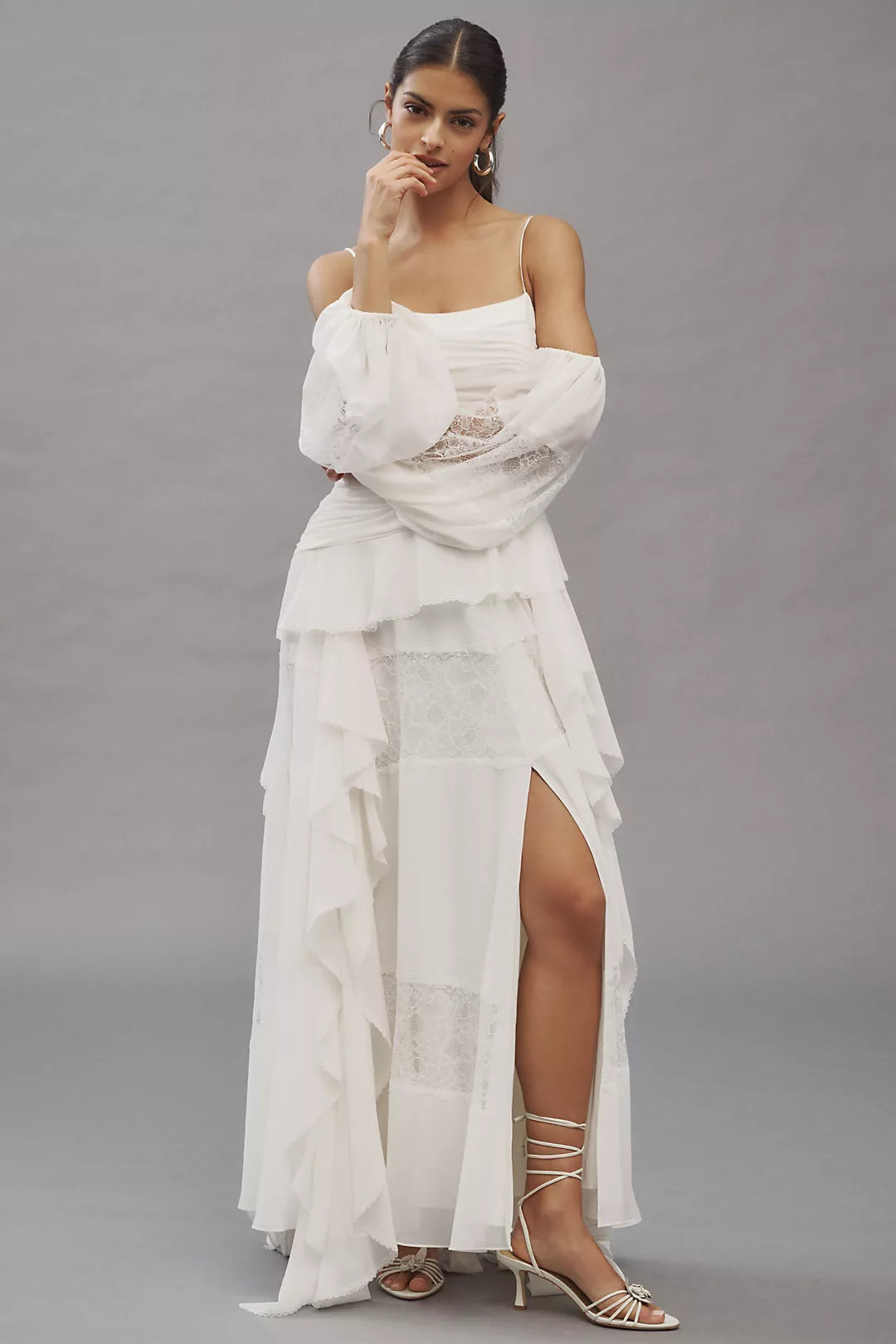 Vestido Blanco Mangas Removibles